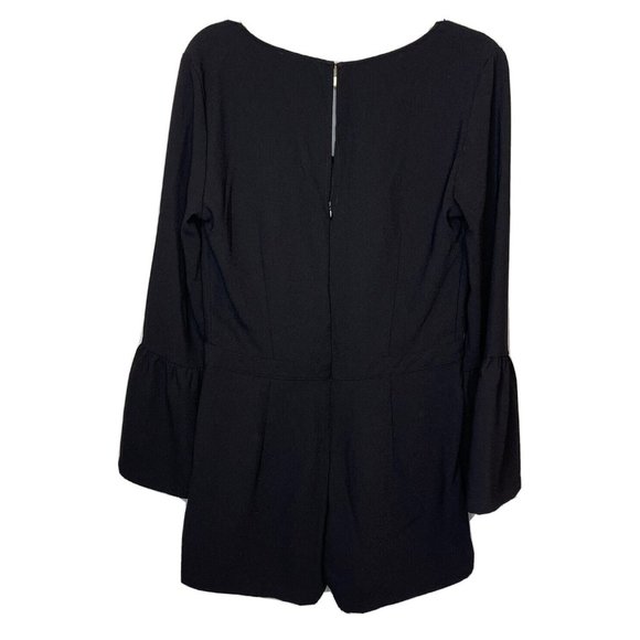 massimo fabbro Romper Size US 4 Small Black Long Bell Sleeve V Neck Pockets - Picture 2 of 7